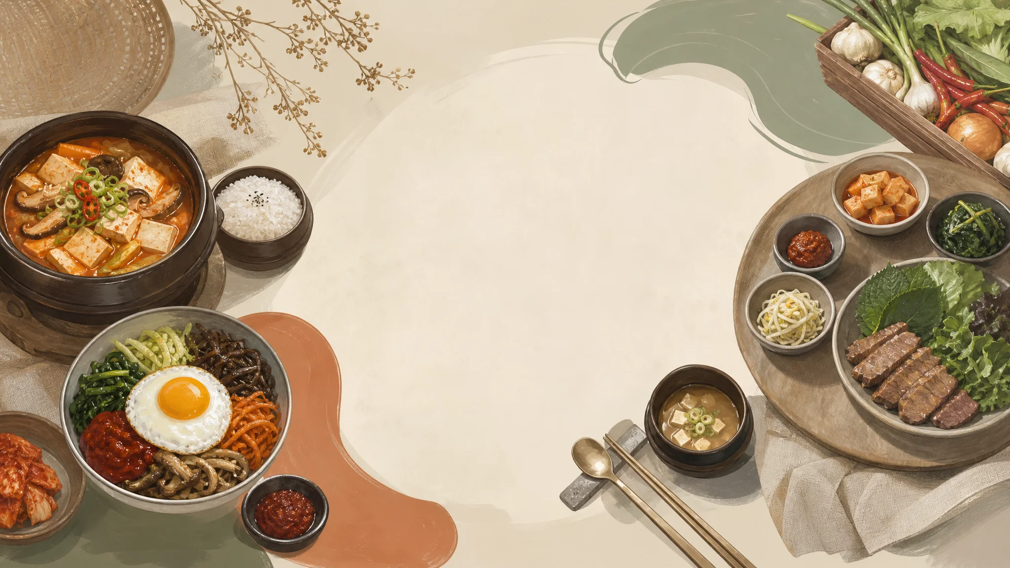 替代불닭拉面的韩食选择指南 — 点什么、如何点餐 — AI生成的说明性编辑插图