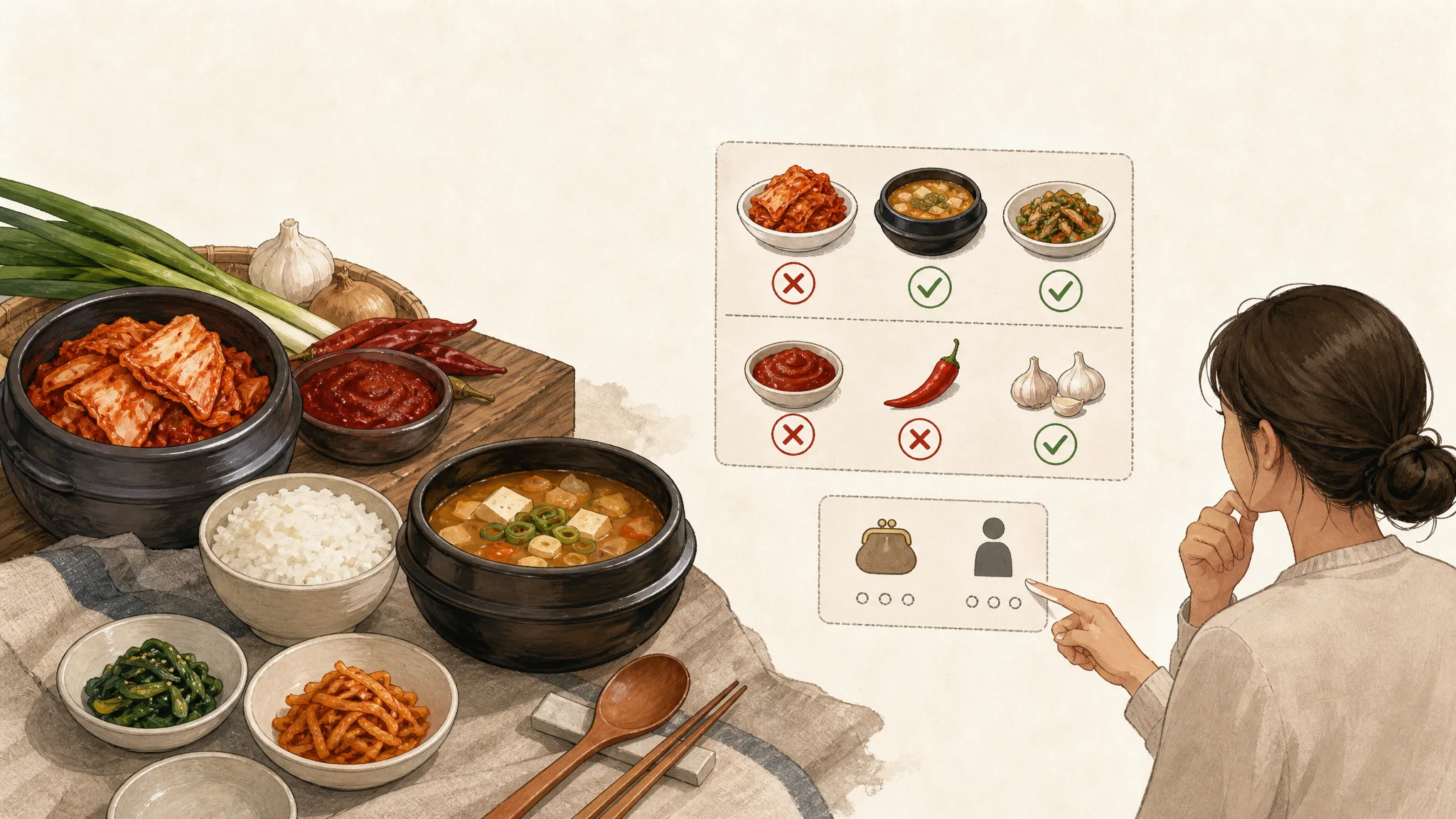 韩国美食入门实战指南：吃什么以及如何点餐 — AI生成的说明性编辑插图